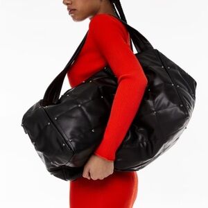 ZARA Large Studded Maxi Bucket Bag BNWT